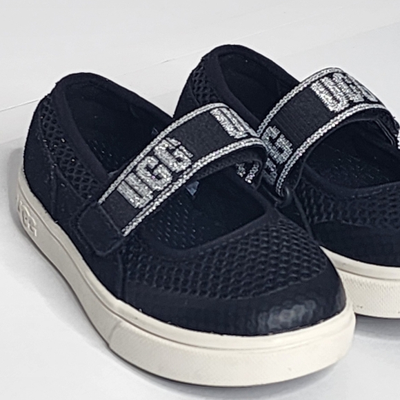 UGG Kids Toddle Black Rennon Skimmer Glitter Shoes Size - Picture 3 of 10